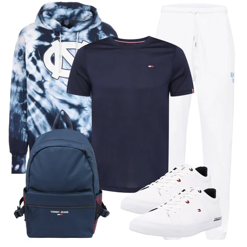 Schwarz/Blau Rucksack Tommy Jeans kombinieren