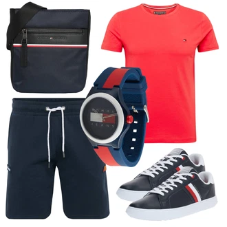 Knielang Outfit mit Dunkelblau/Blau Sweatshorts/Bermuda/Musselin Shorts/Kurze Hose Ellesse "Cooles Alltagsoutfit"