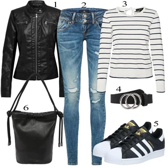 outfit mit Črna/Rdeča Jakna/Plašč Only "Padajoča oblačila"