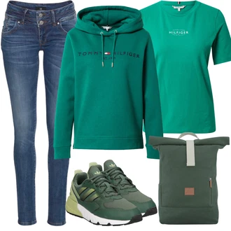 Outfit s Sportovní legíny/Bota barefoot/Nízká bota na podpatku/Zimní bota/Sportovní Šaty Adidas Originals "Skvělý podzimní Outfit"