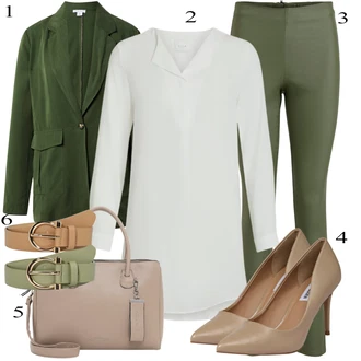 Outfit s Tmavě zelená/Zelená warehouse "Obchodní Outfit"