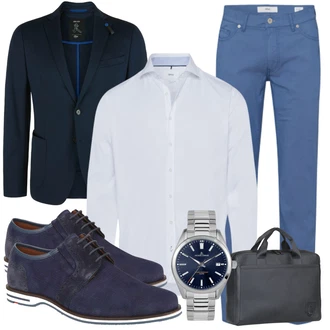 Business Outfits mit Schwarz Anzug S.Oliver "Eleganter Look"