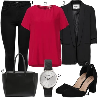 outfit mit Črna/Temno modra Pletena Pajkica/Pajkice z Razporkom/Neprosojna Pajkica/Usnjena Jakna/Oblikovana Pajkica/Tople Pajkice/Športna Pajkica/Podložena Pajkica/Baumwoll Pajkica Only "Padajoča oblačila"