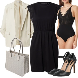 Outfit s Černá Mini Šaty VERO MODA "Elegantní Podzimní Outfit"