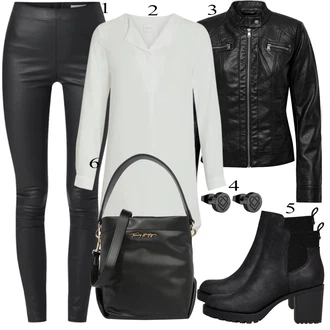 outfit mit Črna/Rdeča Jakna/Plašč Only "Padajoča oblačila"