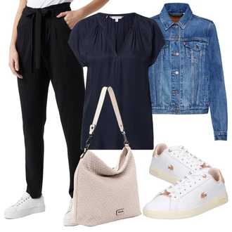 Outfit s Černá Slim Fit Džíny/Dlouhé Šaty/Kalhotky/Dlouhý Zimní Kabát/Dlouhá Halenka/Dlouhý Svetr/Dlouhá tylová sukně/Dlouhé Kardigany JdY "Ležérní Outfits"