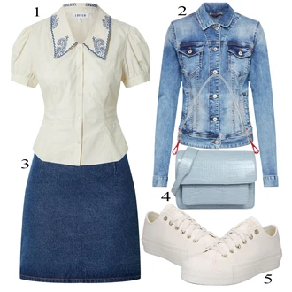 All Star Lift Outfit sa Bijela/Krem/Kaki Platnena tenisica/Niska Tenisica Converse "Outfit za slobodno vrijeme"