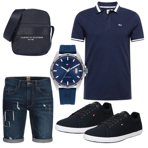 Schwarz Poloshirt Tommy Jeans kombinieren