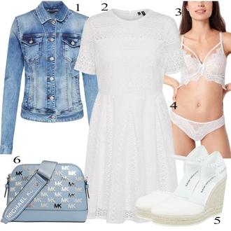 Vintage kombinacije Denim/Traper sa Svjetloplava/Plava Kaput/Bluza Veći Broj/Jakna LTB "Ljetni outfiti"