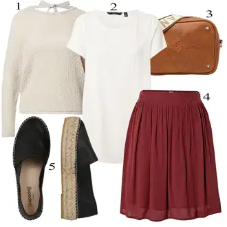 Outfit s Černá/Hnědá/Béžová/Krémová Espadrilka na Podpatku/Espadrille pantofle Espadrij L´originale "Ležérní Outfits"