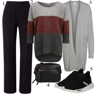 Outfit sa SvjetloSiva/Siva Pletenina Pamučni kardigan/ljetni kardigan/Kardigan od kašmira/Kardigan s V izrezom/omotati kardigan/Kardigan na podstavu/Kostim za kardigan/Duži Kardigani Noisy may "Kežual outfit"