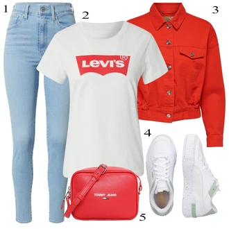 Outfit sa Crvena Traper Jakna Only "Ljetni outfiti"