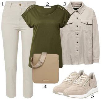 Manšestr Outfit s Šedá/Béžová/Hnědá/Khaki Přechodné Bundy/Jarní bunda/Udržitelná bunda/Manšestrová Bunda/Cargo bunda/Košilová bunda/Letní Bund Only "Ležérní Outfits"