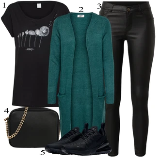 Ležérní outfity Měkké s Zelená/Tyrkysový Pletenina veľkej veľkosti/Tunika/Kabát JdY "Ležérní outfits"