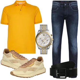 Outfit mit Grau Jeans/Schlaghose MAC "Freizeit Outfit"