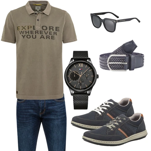 Grau/Schwarz/Dunkelgrau Sonnenbrille Kapten & Son kombinieren