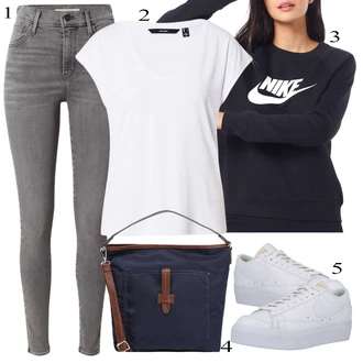 outfit mit Črna Nike Sportswear, Pastelne barve Nike Sportswear "Priložnostna oblačila"