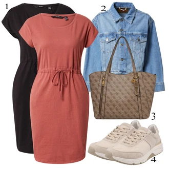 Outfit s Modrá/Světle modrá Krátký Bund/Vintage Bund/Džínové Bund/Krátké Džínové Bundičky/Krátký Bund Cinque "Ležérní Outfits"