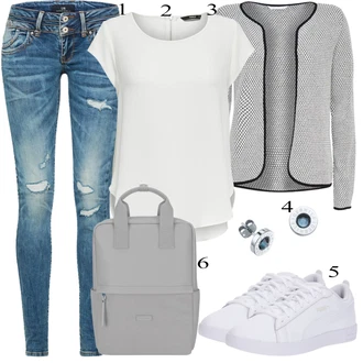 outfit mit Bela/Siva Superga Puma "Priložnostna oblačila"