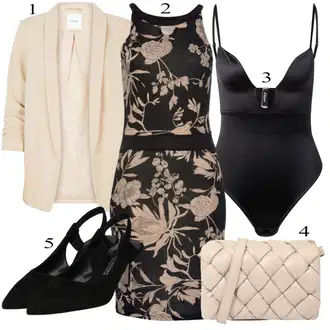 Kombinacije za zabavu sa Crna/Bež/Siva/Smeđa Haljina Veći Broj Lascana "Ljetni outfiti"