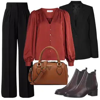 Outfit s Černá Kožená bunda pro muže/Kožená bunda/Elegantní Sako/Oversize Sako/Blejzrové Bund/Business Oblek/Kožená Pánská Bund/Krátké Sako/Boyfriend Sako/Smokingové sako/Bavlněný Sako VERO MODA "Ležérní Outfits"