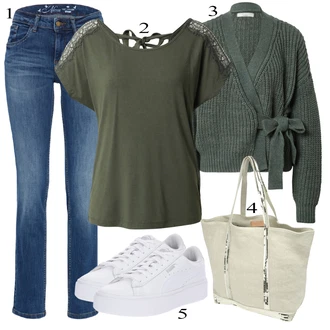 outfit mit Temno Modra/Modra/Svetlo Modra Hlače Bootcut Hlača/Boyfriend Hlača/Jeans Pajkice/Jeggings/Motoristična hlača/Hlača z Razporkom/Hlača z luknjo/Skinny Hlače/Slim Hlača/Ravna Hlača Tom Tailor "Priložnostna oblačila"