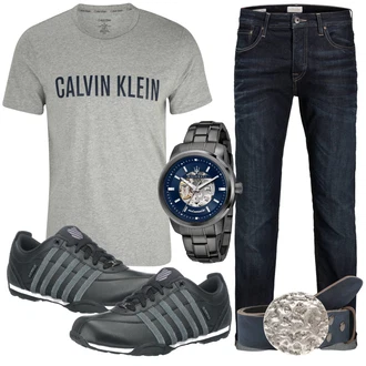 Outfit mit Blau/DunkelBlau Damen 7/8-Länge Jeans/Sportschuhe/Jeans mit Schlitz/Low Rise Jean/Low Waist Jean/Regular-Fit Jeans/Formelles Hemd/Slim Fit Jeans/Straight Leg Jean/Leder Schuhe/Tapered-Jeans/Thermojeans/Winterjacke/Unkategorisiert Jack & Jones "Freizeit Outfit"