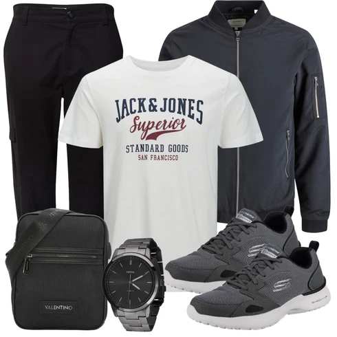 Kariert Schwarz/Dunkelblau CargoHose/Cargo-JoggingHose/Business Hose DAN FOX APPAREL kombinieren