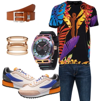 Outfit mit Schwarz Jeans S.Oliver "Freizeit Outfit"