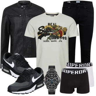 90er Skating Outfit mit Grau/Dunkelblau/Dunkelgrau/Blau/Hellgrau Sneaker Low/Skateschuh/Vintage Sneaker/Winter Sneaker/Schmaler Sneaker Nike Sportswear "Freizeit Outfit"Look: Empire, Smart Casual, Streetwear, Skater, Schön, Classic, Premium, Elegant, Esthetische, Sportlich, 90er, Skating, Baseball, Fußball