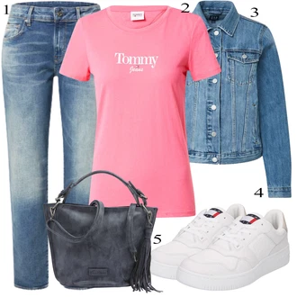 Outfit s Modrá/Béžová/Oranžová/Hnědá Patchworkové Džíny/Dad Džíny/Džíny s Rozparkem/Pánské tričko/Girlfriend Džíny/Navlékací džíny/Motorkářské Džíny/Vintage džíny/Kožená Pánská Bund/Mom Jean/Boyfriend Džínové kalhoty/Zužující se Džíny/Džíny s Dírou G-Star Raw "Podzimní Outfit"