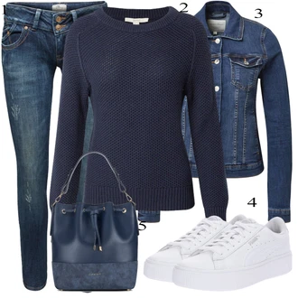 Outfit sa Plava Tom Tailor Denim "Jesenski outfiti"