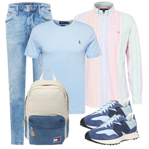 Rosa/Beige/Blau Casual Hemd Polo Ralph Lauren kombinieren