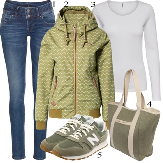 outfit mit Dežna Jakna Ragwear "Padajoča oblačila"