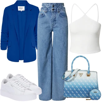 Krátká/mini Outfit s Batoh/Taška Přes Rameno Guess "Podzimní Ležérní Outfit"