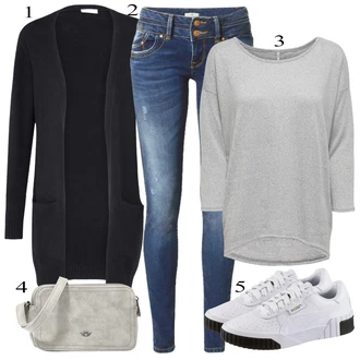 Jesenske Outfiti Polnejša mit Črna/Temno modra Pletene velika velikost/Pletenina Vila "Padajoča oblačila"