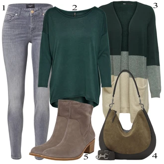 Outfit s Šedá Kozačka Paul Green "Podzimní Outfit"