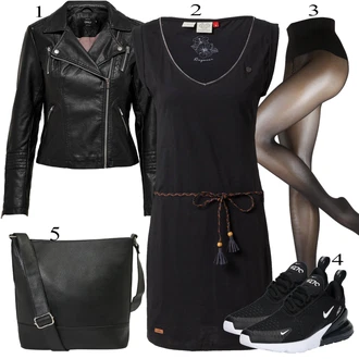 outfit mit Črna Obleka Ragwear "Padajoča oblačila"