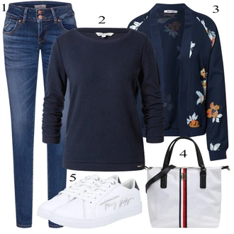 Vintage kombinacije Denim/Traper sa Plava/Siva/Svjetlosiva Jeggings/Hlače s Prorezom/Traper Tajice/Skinny Hlače LTB "Jesenski outfiti"