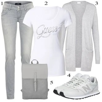 Outfit s Šedá Teniska New Balance "Podzimní Outfit"