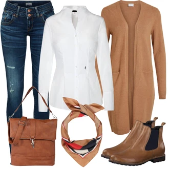 Outfit s Šál Tommy Hilfiger "Outfit v podzimních barvách"