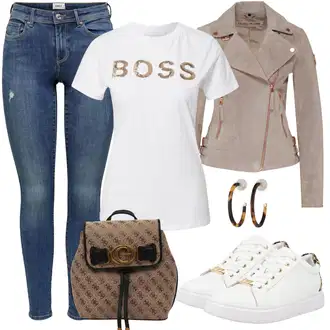 Outfit s Šedá/Béžová/Hnědá/Fialová Podzimní bunda/Motorkářská bunda/Manšestrová Bunda/Letní Bund/Neobvyklá bunda/Jarní bunda/Vlněná Bund/Motorkářské Bund/Kožené Bund/Bunda s Bočním Zipem Freaky Nation "Skvělé pro podzim"