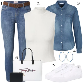 outfit mit Modra Srajca Only "Padajoča oblačila"