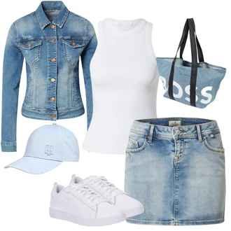 Ležérní outfity Měkké s Krémová/Bílá Halenka Bez Rukávů/Top bez ramínek/Pánské boty/Tílko/Tričko s grafikou Leger by Lena Gercke "Přesně pro volný čas"