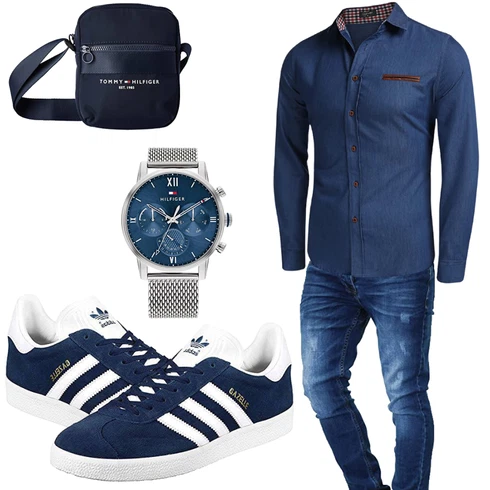 Blau Hemd COOFANDY kombinieren