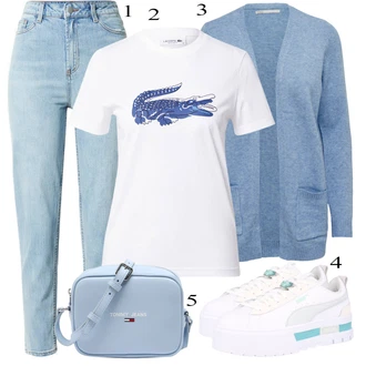 Outfit s Bílá Košile Lacoste "Ležérní Outfits"