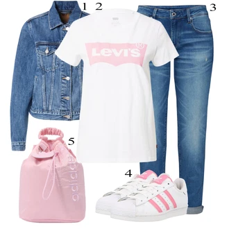 Superstar Outfit s Šedá Teniska/Zimní bota Adidas Originals "Ležérní Outfits"