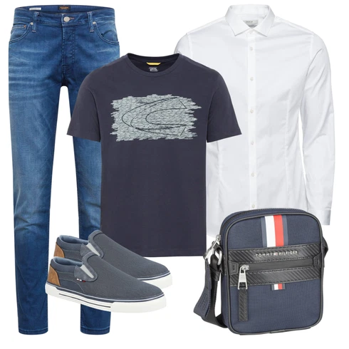 Weiß/Creme Bluse Große Größe/Business Hemd/Businesshemd/Bügelfreies Hemd/Hemdbluse Jack & Jones kombinieren mit Weiß/Creme Bluse Große Größe/Business Hemd/Businesshemd/Bügelfreies Hemd/Hemdbluse Jack & Jones