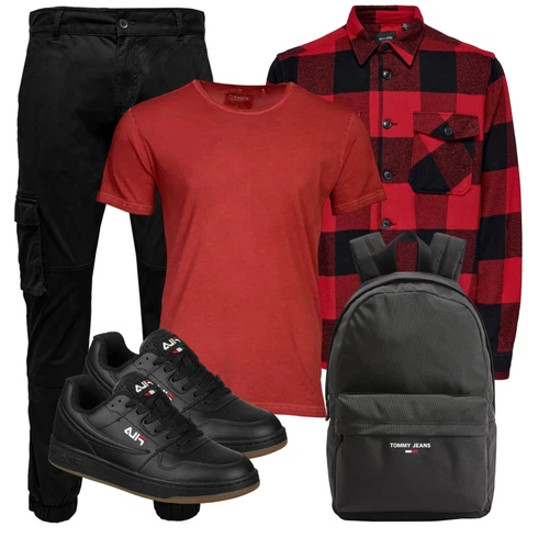 7/8-lang Schwarz/Khaki CargoHose/Cargo-JoggingHose/FunktionsHose/MotorradHose Only & Sons kombinieren
