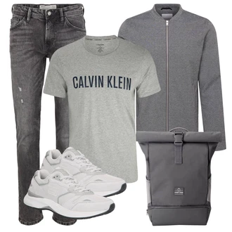 Outfit mit Grau/Dunkelgrau/Hellgrau Jeans mit Loch/Low Rise Jean/Jeans mit Schlitz/Slim Fit Jeans/Girlfriend Jeans/Straight Leg Jean/Winterjacke/Regular-Fit Jeans/Tapered-Jeans/Low Waist Jean/Lederjacke/Lederjacken/Boyfriend Jean Tom Tailor Denim "Praktischer Look"